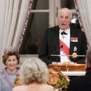 28. oktober: Kongeparet er vertskap for den tradisjonsrike middagen for stortingsrepresentantene på Det kongelige slott. Foto: Torstein Bøe / NTB